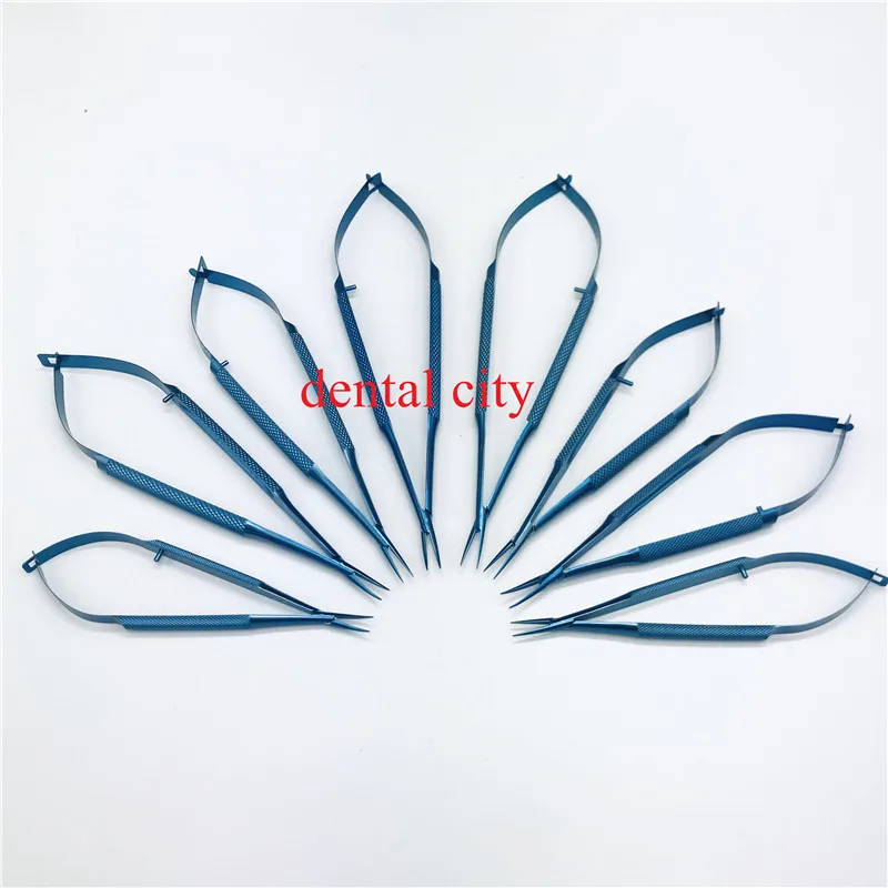 Офтальмологический хирургический 2 шт титановый изогнутый/прямой держатель иглы