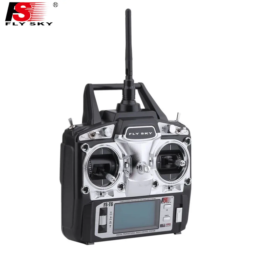 

1pcs FlySky FS-T6 6ch 2.4g LCD Screen Transmitter with FS-R6B Receiver For RC Helicopter