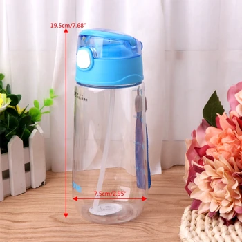 

500ML Baby Kids Children Portable Feeding Drinking Water Bottle Cup With Straw U50F
