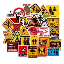 50 шт. Предупреждение компьютер стикеры ноутбук кожи виниловая наклейка на холодильник украшение чемодана смешанные наклейки для MacBook/hp/Xiaomi