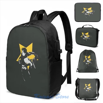 

Jojos Bizarre Adventures Joseph Joestar USB Charge Backpack men School bags Women bag Travel laptop bag