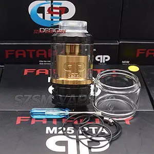 black gold Qp fatality m25 rta 4 мл/5,5 мл стеклянный бак 25 мм диаметр верхней регулировки воздушного потока Атомайзеры vs Fatality RTA Juggerknot rta - Цвет: black gold