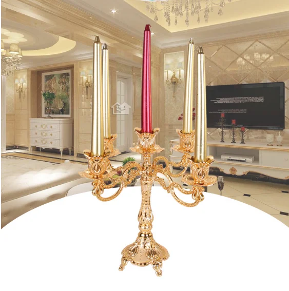 Подсвечники подсвечники для ужина реквизит Золотые Серебряные Металлические