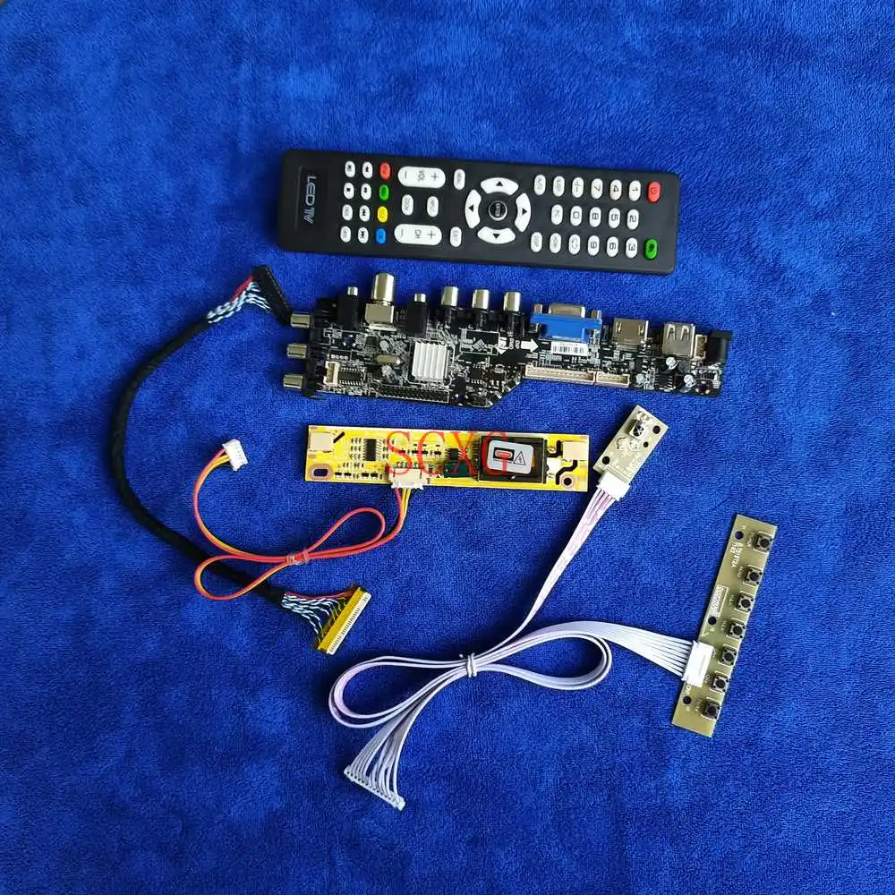 HDMI-compatible VGA AV USB 2-CCFL DVB Digital Controller Board LVDS 30-Pin 1366*768 Fit CLAA185WA02/CLAA185WA03/CLAA185WA05 KIT |