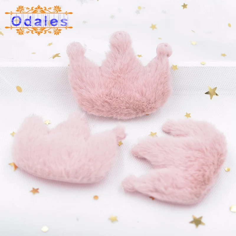 36 шт. пушистая мягкая корона Имитация кроличьей шерсти аппликации для головные уборы украшения для волос нашиваемые заплатки детские леггинсы - Цвет: Korean Pink