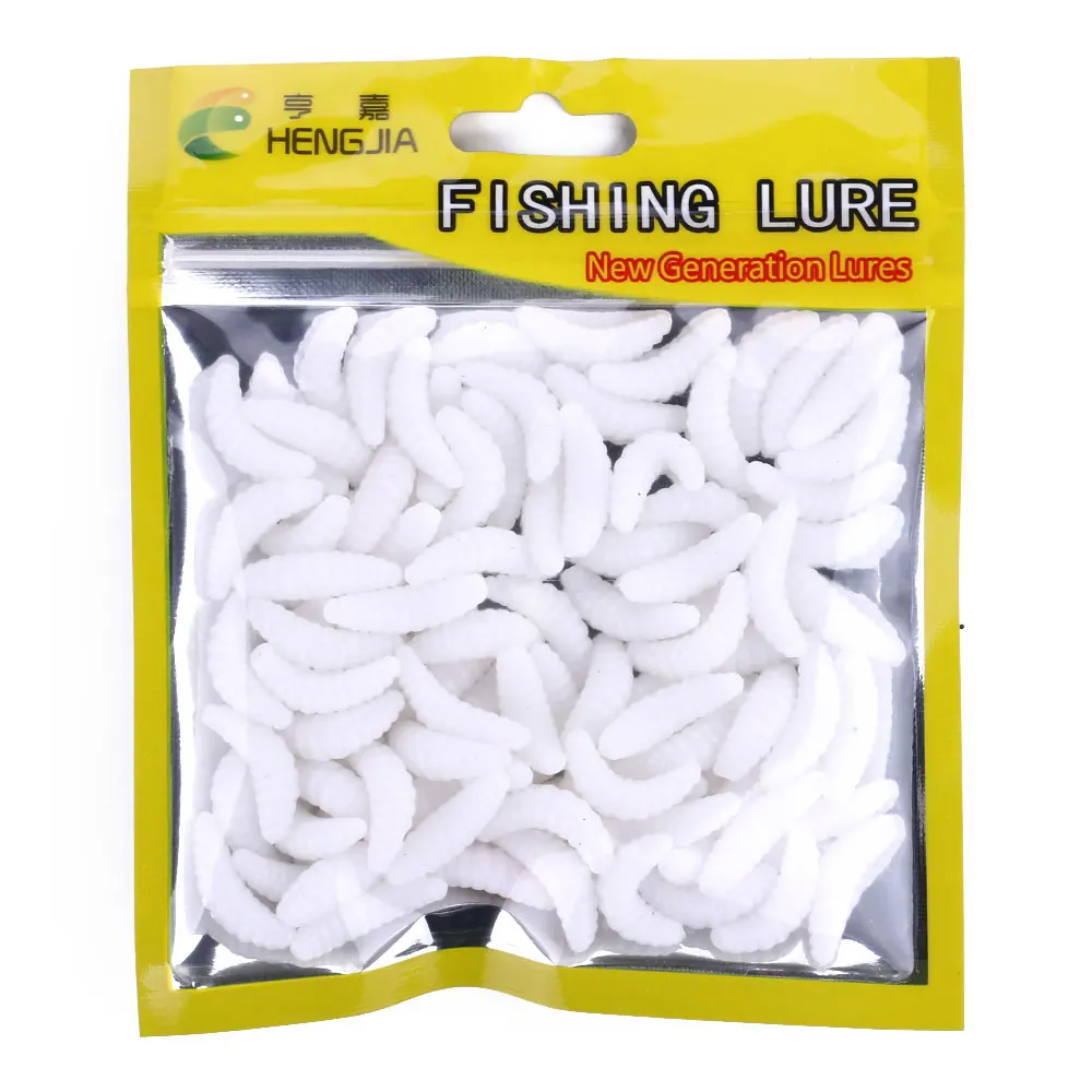Description Picture 4 of item50PCS/bag Maggot Grub Soft Lure Baits 2CM  Worm Fishing Lure Smell Hooks Shrimp Larva Soft Bait Wobblers Fishing tackle