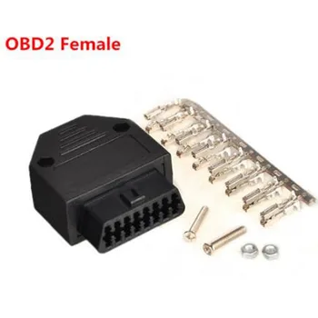 

Balck Blue Optional OBD2 OBD II 16 Pin Connector Socket Diagnostic Tool Adapter OBD Connector + Enclosures + Terminal + Screws