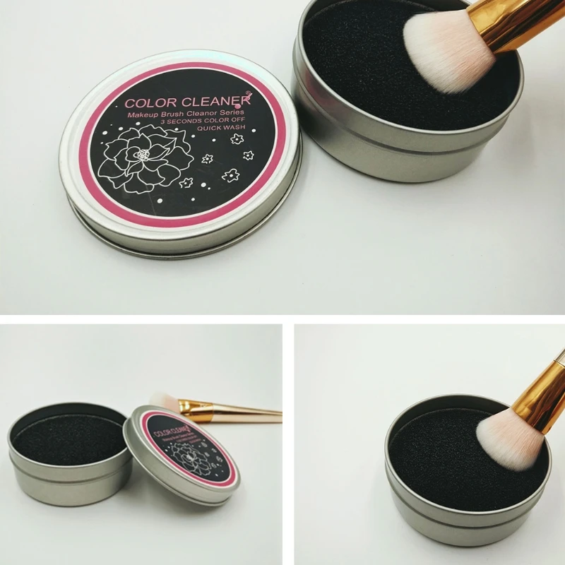 

Professional Makeup Brush Color Clean Eyeshadow Sponge Tool Cleaner Remover Box