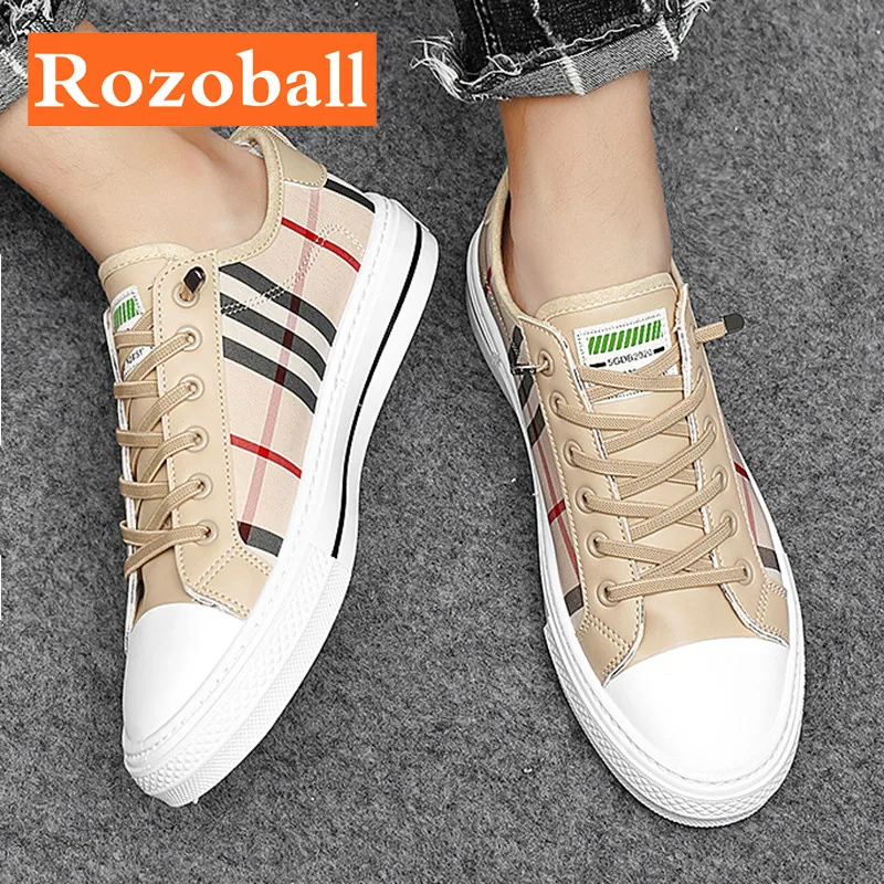Rozoball-zapatos de lona transpirables para hombre, zapatillas vulcanizadas ligeras, informales, antideslizantes, para caminar, de verano