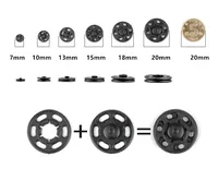 Free Shipping 100pcs 7mm/10mm/13mm/15mm/18mm/21mm Small ABS plastic Snap Fasteners Press Button Stud sewing accessory 2