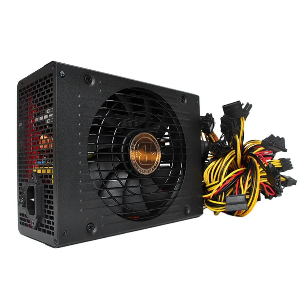 

High Efficiency Rated 1800W Safe Stable Power Supply for Mining Miner Machine with Low Noise Cooling Fan For PC Windows