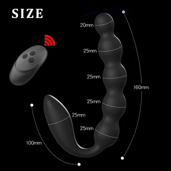 Dual Motors Anal Beads Butt Plug Vibrator For Men Male Masturbator Prostate Massager anus Dildo Adult Sex toys for Women Gays 4