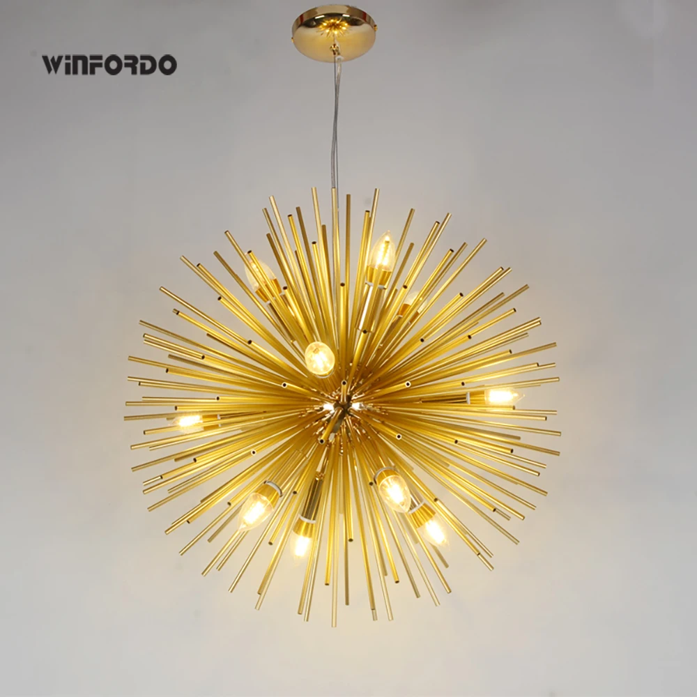 

Nordic LED Aluminum Dandelion Chandelier lighting 2019 Sputnik Pendant Lamp Fixture for Restaurant