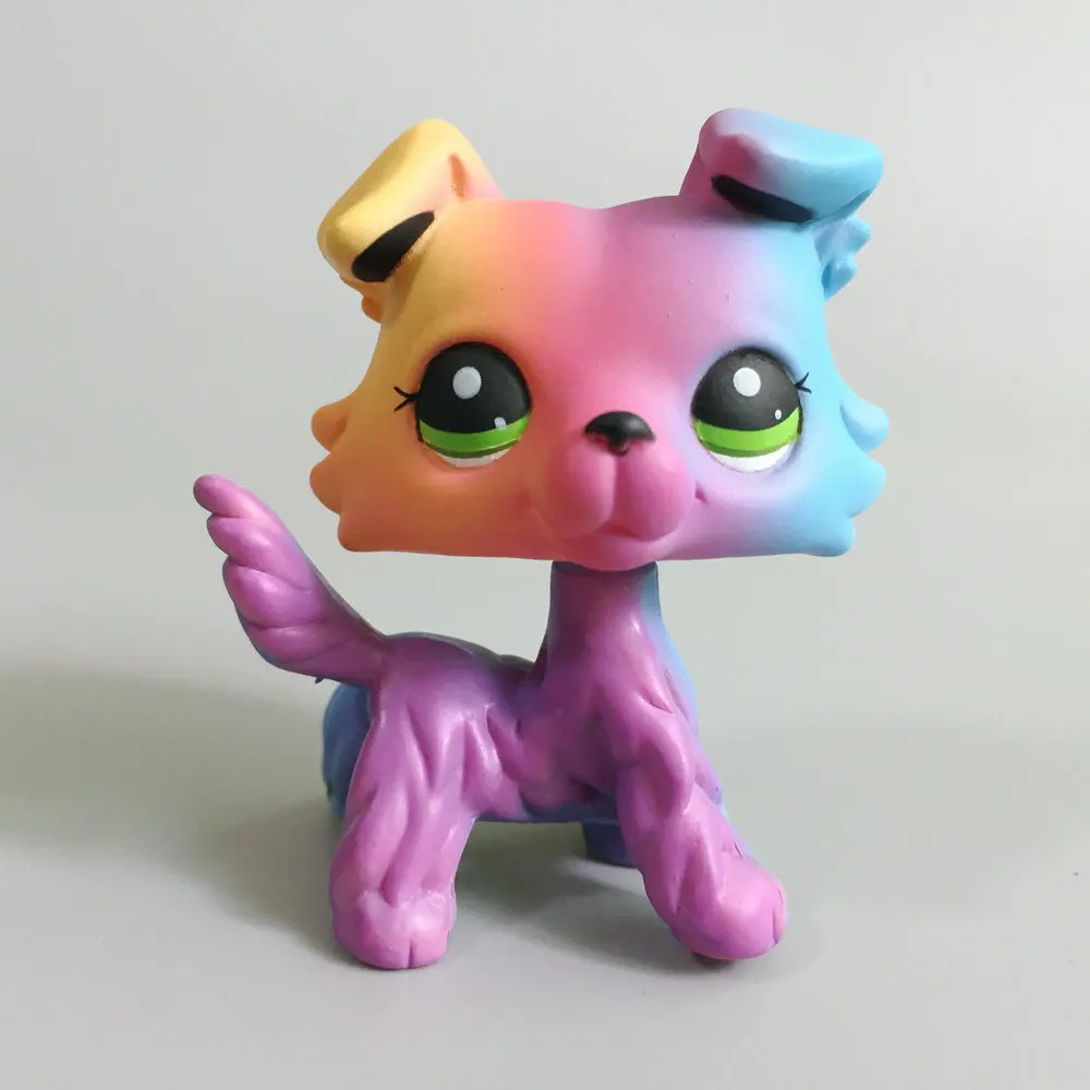 Littlest Pet OOAK цветная колли Собака Ручная роспись фигурка для ребенка игрушка подарок N2104