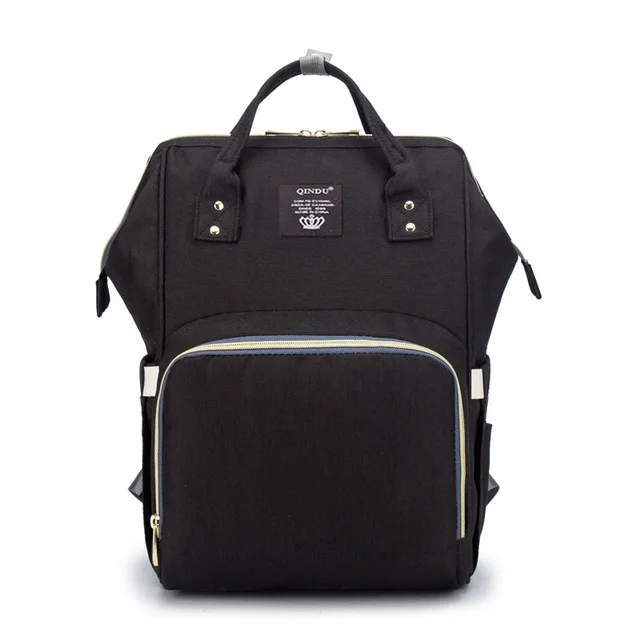 Сумка для подгузников, рюкзак, многофункциональный рюкзак для путешествий, сумка для беременных, сумки для подгузников, большая вместительность, водонепроницаемая и стильная сумка для коляски - Цвет: Black