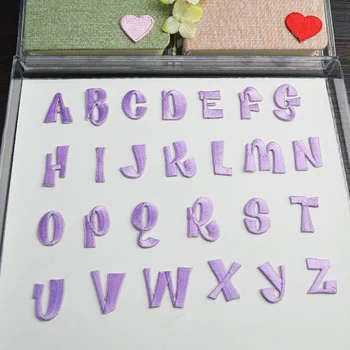 

1Pcs Purple Letters Iron on Patch For Clothing Bag Hat Embroidered Alphabet Applique Diy Name Letters Patches