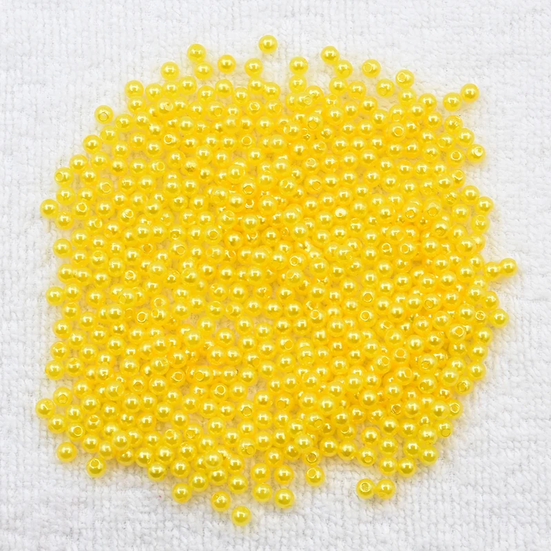 40-1000 шт 3 4 6 8 10 мм ABS имитация жемчуга бусины Круглые свободные бусины ручной работы DIY ожерелье браслет аксессуары для изготовления ювелирных изделий - Цвет: yellow