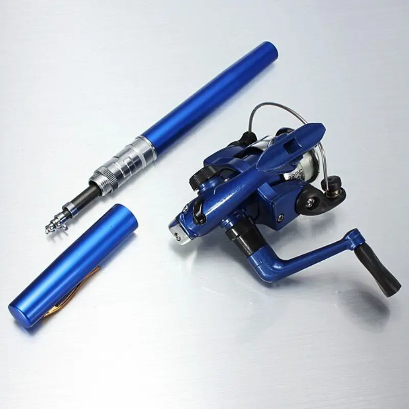 Fishing Rod Reel Line Combo Shape Super Short Telescopic Pole Mini Spinning Wheel Wire Fishing Tackle Rod Combo