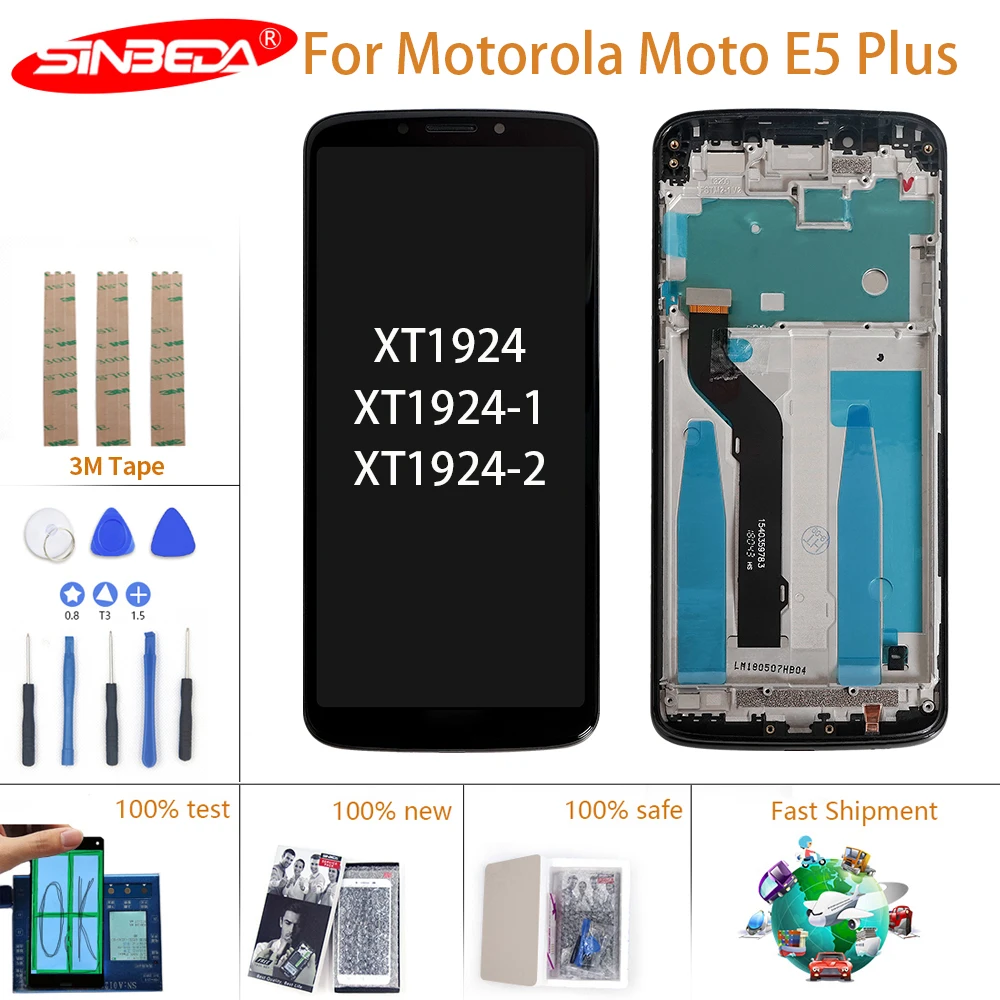 ЖК дисплей 6 0 дюйма для Motorola Moto E5 Plus xt54 сенсорный экран с дигитайзером и рамкой