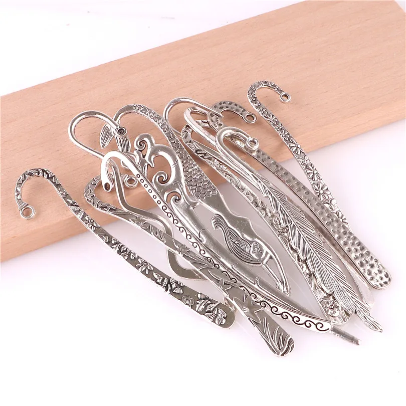 Mixed 12pcs Vintage Silver Best Gift for Reader Snitch Harry Bookmark Charms Bookmark Gift Handmade DIY Alloy Jewelry