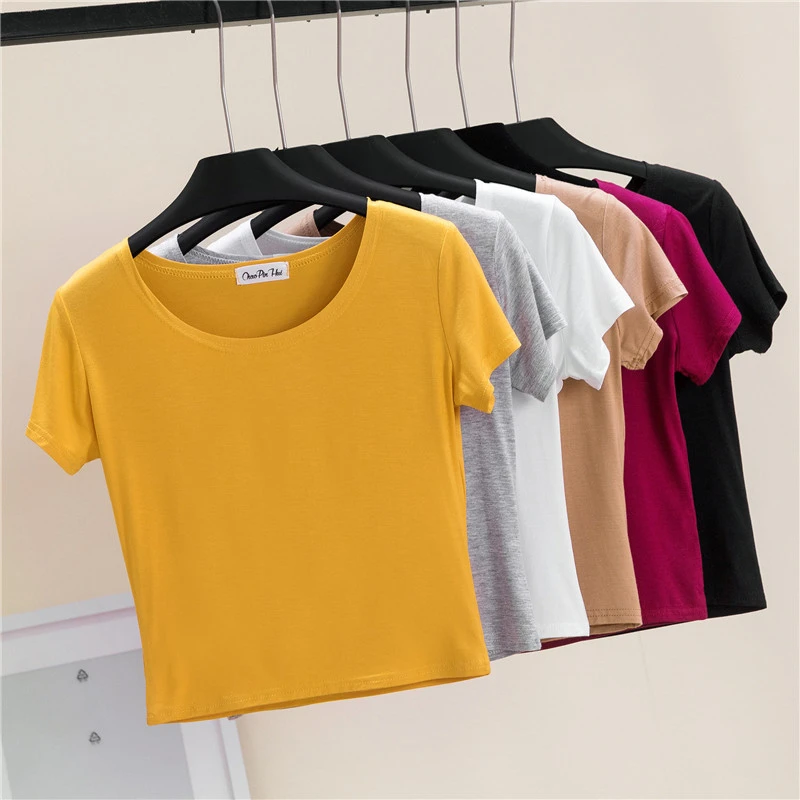 cropped plain t shirts
