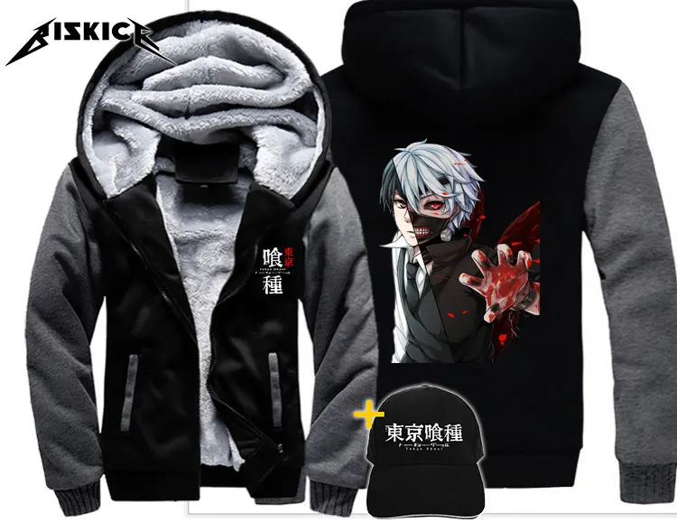 Аниме, утепленная, морозостойкая, Токийский Гуль, Кен, Kaneki, одежда для косплея, для мужчин, wo, Мужское пальто, куртка, зимняя, теплая, бархатная, толстовка, топ, худи