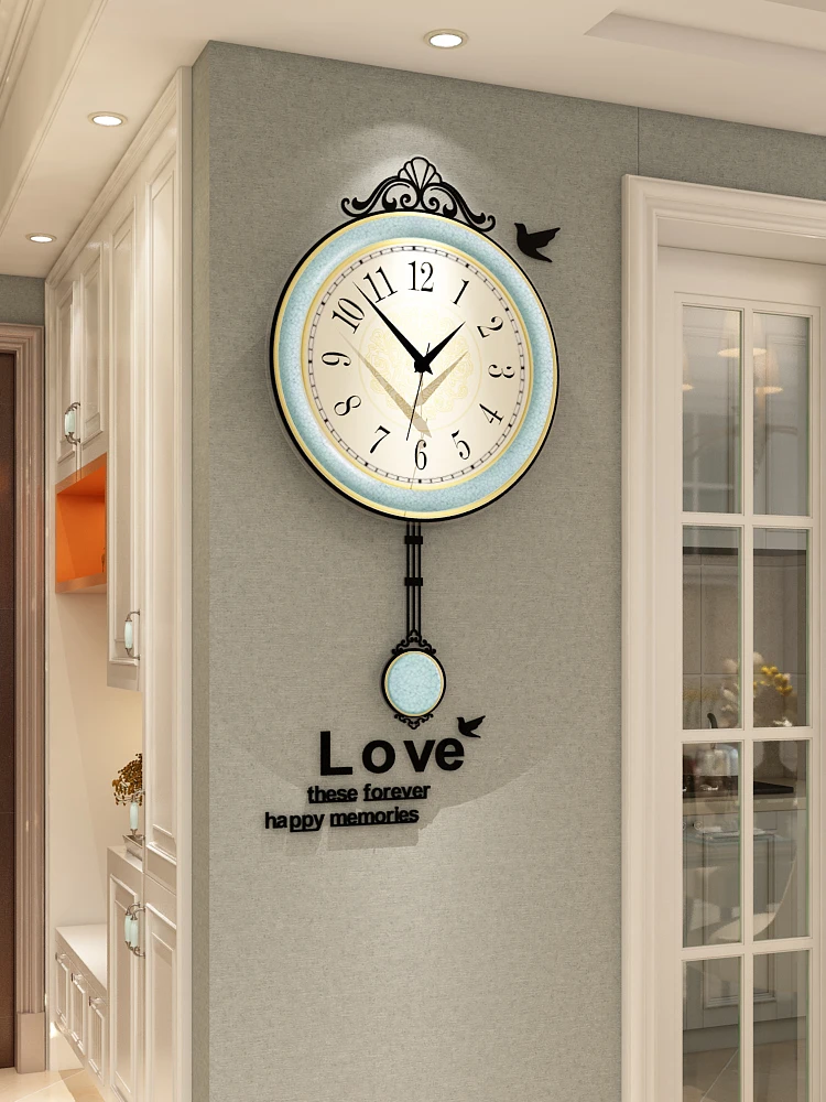 

Large Metal Silent Wall Clock Modern Design Pendulum Luxury Wall Clock Swing Rustic Children Kitchen Wandklok Wall Watch JJ60WC