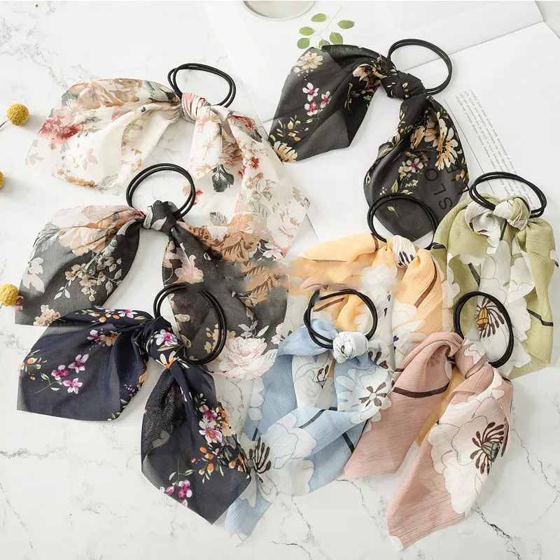 

Pretty Cloth Elastic Hair Rubber Bands Women Girls Bows Hair Tie Hair Accessories Headwear Hot Selling