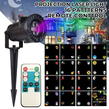 

16 Patterns Mini Christmas Lights Outdoor Projector Laser garden light Snowflake Moving Disco Lights Christmas Decorations
