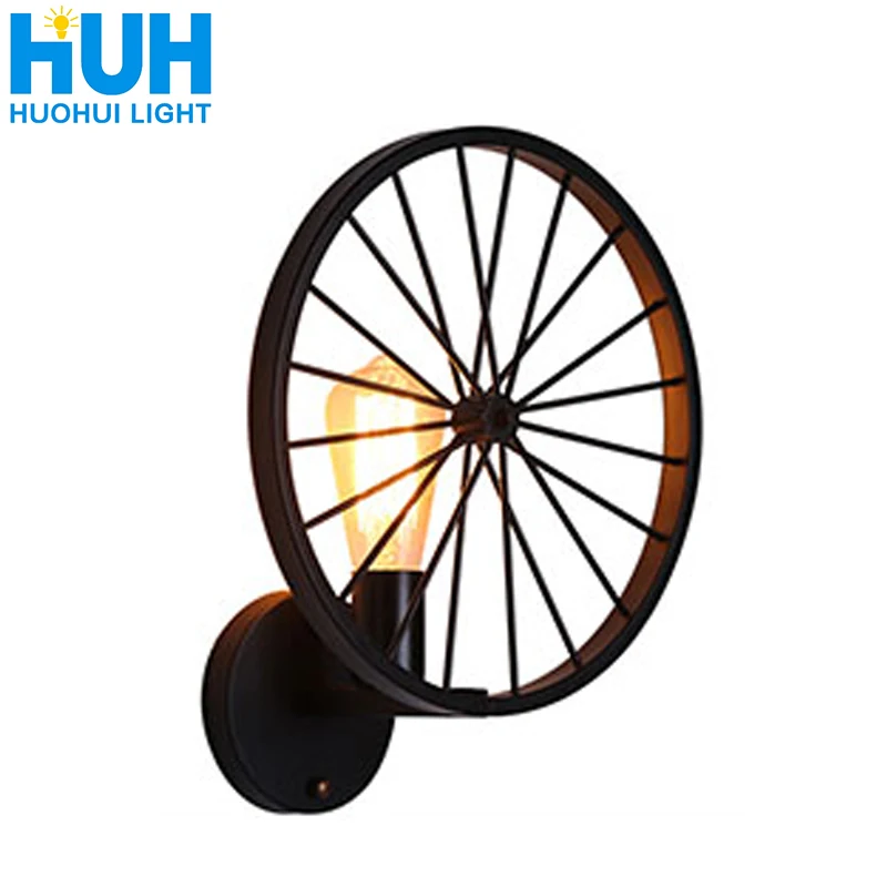 Industrial wind retro wall lamp creative American staircase cafe bar bedroom led wrought iron loft living room wall lamp