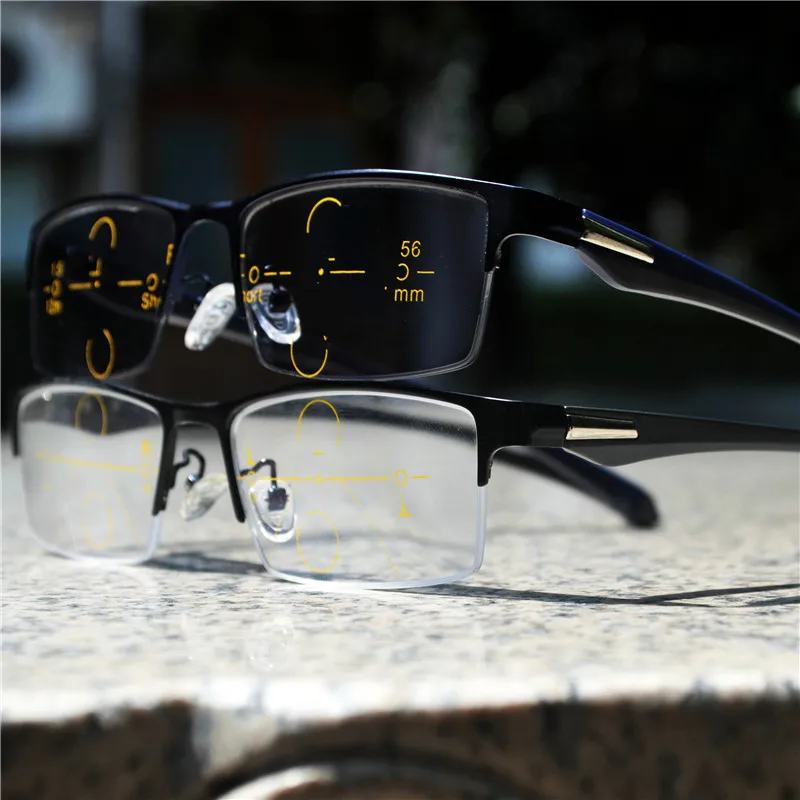 Square Progressive Multifocal Reader See Far And Near Reading Eyeglasses Bifocal Presbyopia Men reading glasses FML
