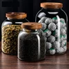 Large Capacity Transparent Sealed Jar with Lid, Kitchen Organizer Containers, Wood Cover, Coffee Bean Storage Jar 2