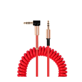 

3.5mm to 3.5mm Stereo Male to Male Jack Aux Cable Auto Flexible Spring Audio Cable for iphone Samsung For Headphones