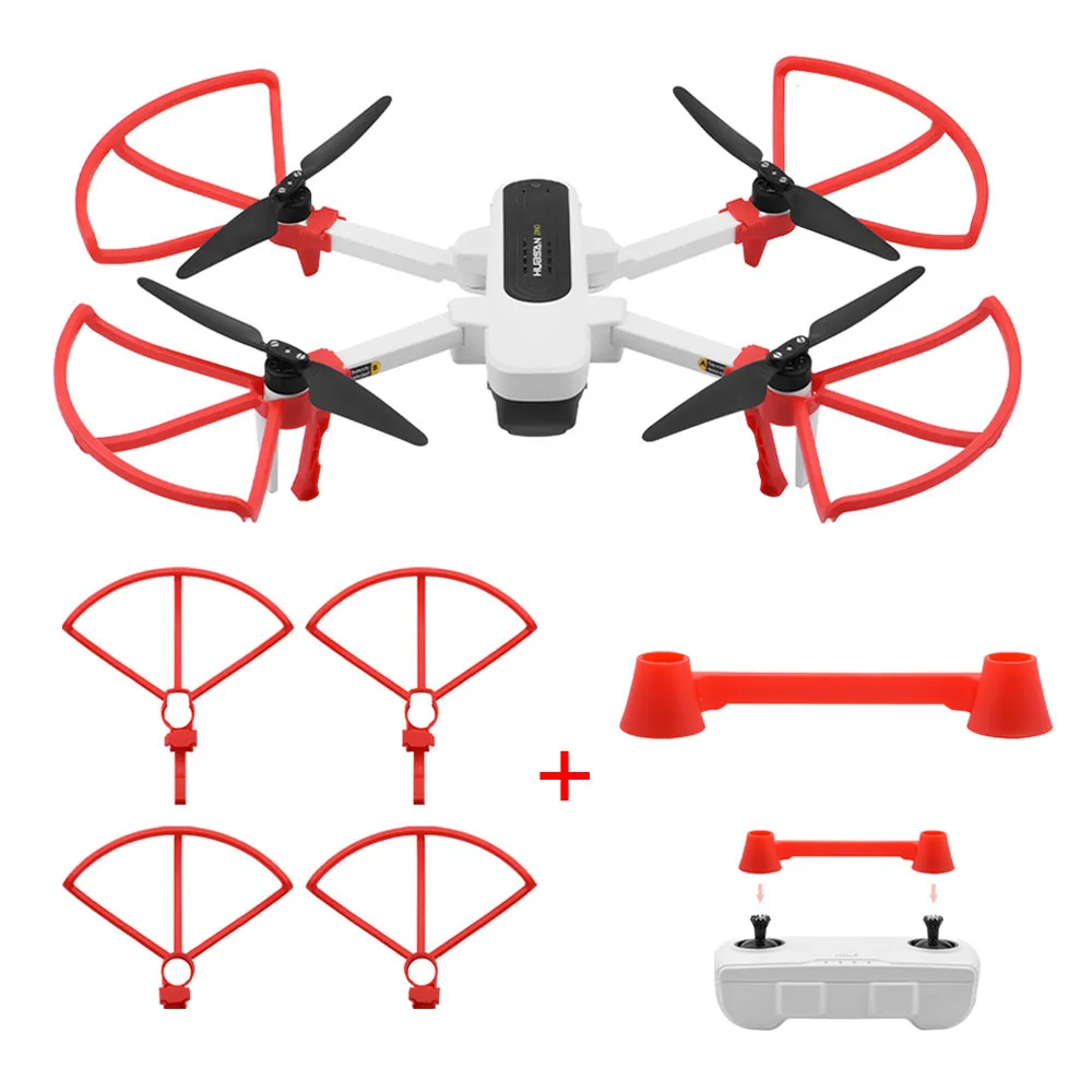 Красный Пропеллер протектор+ Расширение шасси для посадки для Hubsan Zino H117S Дрон Квадрокоптер - Цвет: Красный