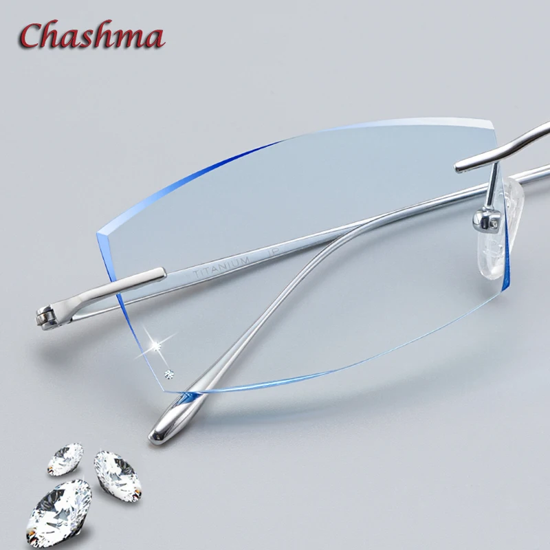 Pure Titanium Progressive Glasses Men Eyeglasses Spectacles Rimless