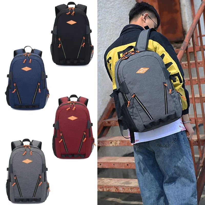 

Solid Color Outdoor Sport Unisex Hiking Bag Polyester Letters Travel Backpack