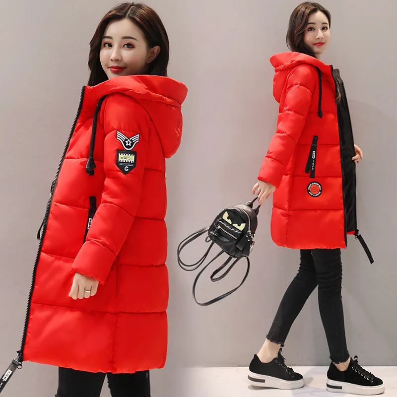 

2019 New Style Coat Female Winter Cotton-padded Clothes Mid-length Thick Korean-style down Jacket Cotton-padded Clothes Large Si