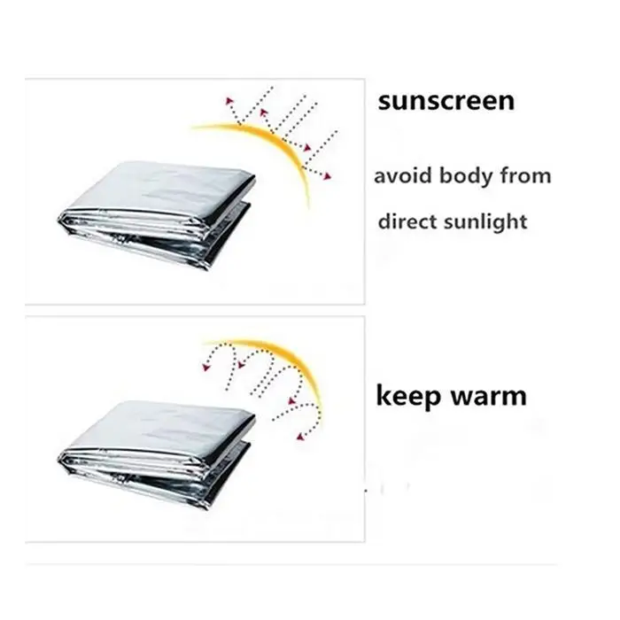 Outdoors Emergency Blanket First Aid Waterproof Outdoors, Camping, Hiking Thermal Space Survival Curtain