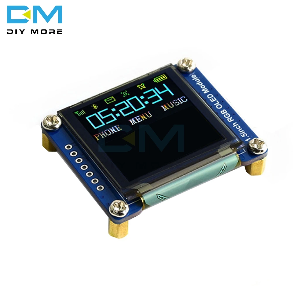 Дисплейный модуль OLED RGB 1 5 дюйма 128 х128 дисплея SSD1351 SPI I2C IIC для Arduino Raspberry Pi