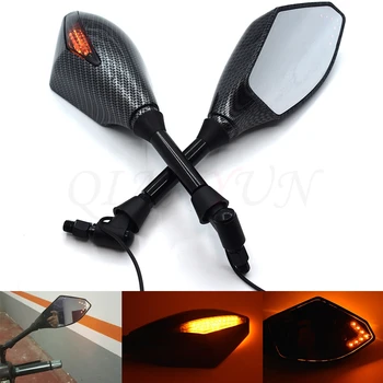 

Motorcycle LED Turn Lights Side Mirrors Turn Signal Indicator Rearview Mirror for Kawasaki ZZR600 ZX6R ZX636R ZX6RR ZX9R ZX10R