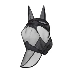 TOP!-Fly Mask Full Face Horse Mask Fine Mesh Uv Protection with Ears Equine Long Nose Breathable Black TOP!-Fly Mask Full Face Horse Mask Fine Mesh Uv Protection with Ears Equine Long Nose Breathable Black