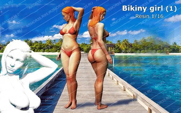 

Sexy 1/16-1/35 Scale Swimsuit Beauty Miniatures Unpainted DIY Assembling Static 90 MM Female Figure GK Resin Model Kits