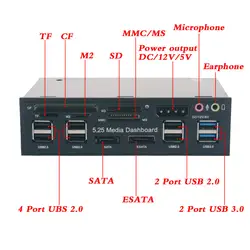 Компьютерный внешний кард-ридер 5,25 дюймов USB3.0 привод отсек SD TF кард-ридер SATA USB концентратор аудио Передняя панель медиа приборная панель COD