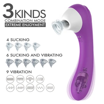 Clit Sucker G Spot Vibrator Strong Vibration Dildo Sex Toys for Women Dual Stimulation 2 in 1 Female Masturbator Waterproof 2