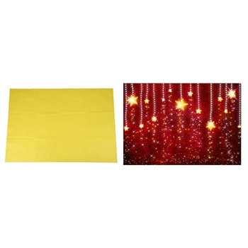 

3X5Ft Photography Backdrop Background Photo Stand Cotton Non-Woven Studio Photoprop & 5X3Ft Shiny Gold Stars Red