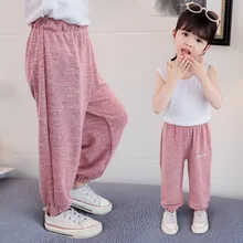 Новинка года, повседневные штаны для мальчиков и девочек свободные длинные штаны в Корейском стиле с вышитыми буквами детская одежда, Fai