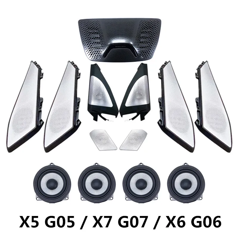 Luminous Night Lighting Cover For BMW X7 G07 X5 G05 X6 G06 Series Door Panel loundspeakers Cover Trim BW LED Horns Speakers