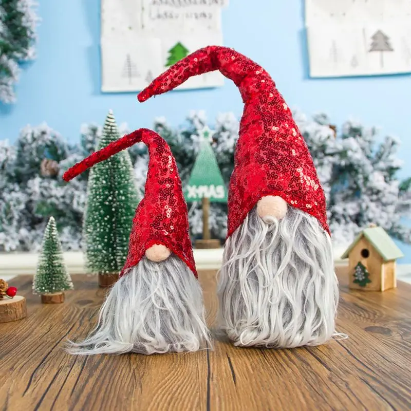 2 шт./компл. Merry рождественское, с блестками шведский Санта гном плюшевая кукла Орнамент Ручной Работы эльф игрушка для отдыха дома вечерние Декор E65B