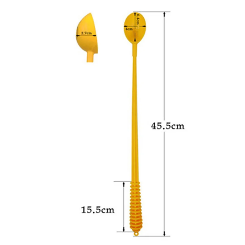 1PCS Baiting Throwing Spoon Yellow ABS With Handle Throw Stick Boilies
