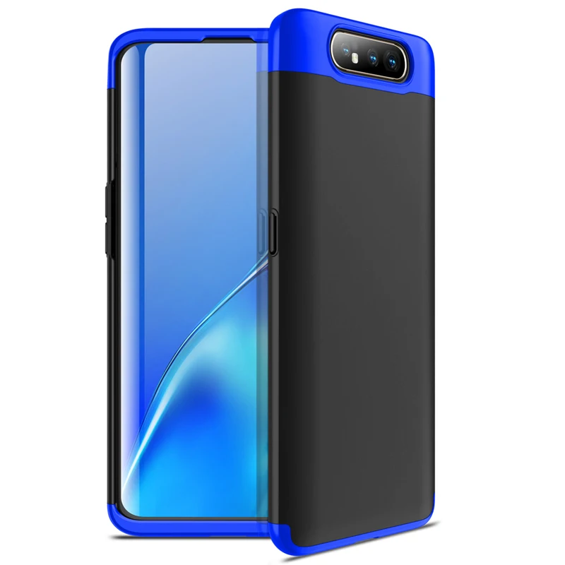 Для samsung Galaxy A80 чехол Vpower Three-In-One 360 полная защита Пластиковые чехлы для samsung Galaxy A80 чехлы для телефонов - Цвет: black blue